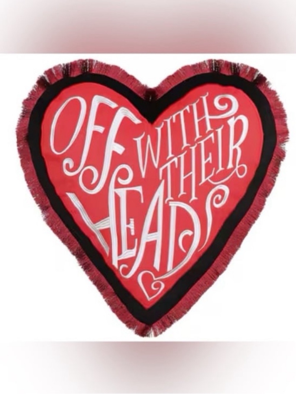 ALICE in Wonderland 16” Off with Their Heads Heart Accent Pillow by Ashland
